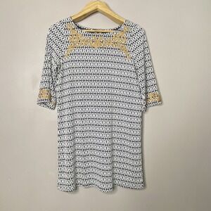 THML Women's Knit Dress Embroidered 3/4 Sleeve Size‎ L